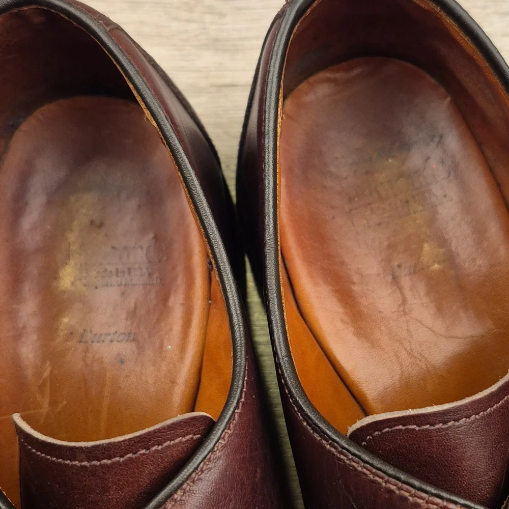 ALLEN EDMONDS Burton Dark Brown Leather Sz 9.5 D Oxfords Mens Dress‎ Shoes